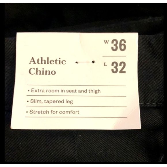Goodfellow Hennepin Athletic Chino 36 x 32 Black Flat Front Slim Tapered New - Picture 7 of 9